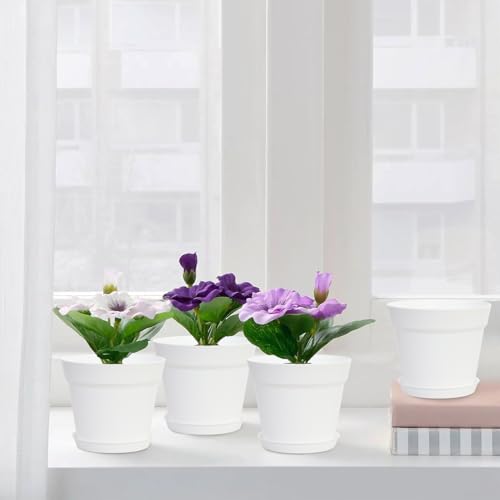 GARDIFE 20 Pack 4 inch Plant pots, planters for Indoor Plants, Flower pots, White - color: 4-white, size: 4 inch