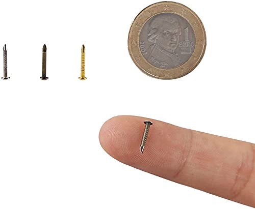 Tiny Wooden Nails for DIY Craft Projects, Antique Drawer Repairing, Mini Boxes Decorative Accessories[Set of 200pcs] (1×10mm, Bronze) - color: Bronze, style: 1*10mm