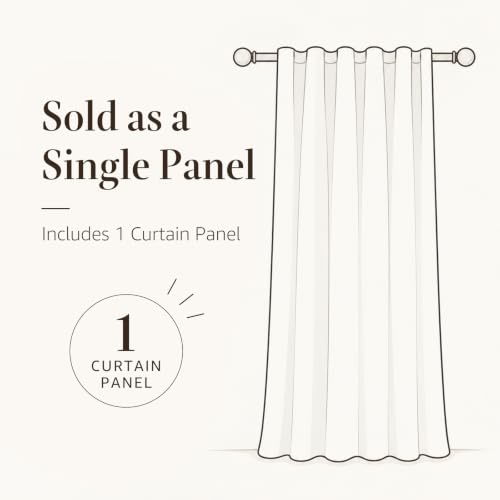jinchan Custom Size Curtain Blue Floral Linen Curtain Back Tab 1 Panel - color: Amlie Blue, size: Custom