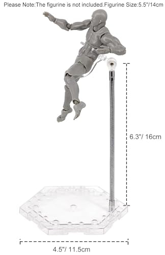 3-Pack Clear Action Figure Display & Holder Base, Compatible with HG, RG, SD, SHF Gundam 1/144 Toy, Doll Stop Motion Stand & Screwdriver