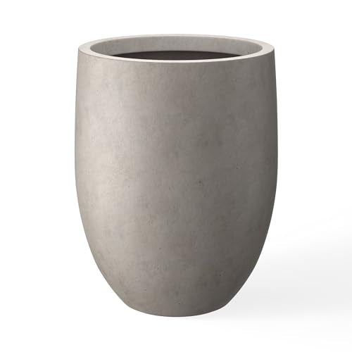 Kante Tall Concrete Planter, 21.7" Modern Floor Pot for Plants - color: Weathered Concrete