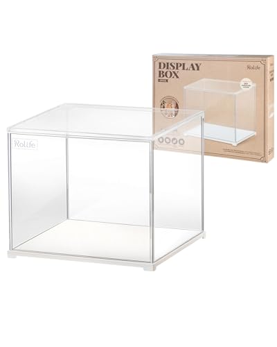 Rolife Dust Cover for Miniature House Building Sets Dsplay Case, Stackable Acrylic Display Box for Collectibles Storage Box with Door Dustproof Prevention (10.6x8.6x8.5inch) - size: 10.6"x8.6"x8.5"