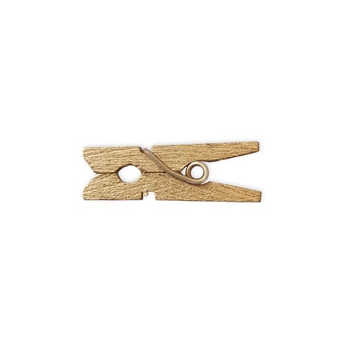 LWR CRAFTS Wooden Mini Clothespins 100 Per Pack 1" 2.5cm (Golden) - color: Golden