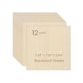 12 Pack Plywood Sheets, 7.87" x 7.87"x 5/64" Basswood Sheets - color: 12 Pack, size: 7.87" x 7.87"x 5/64"