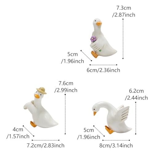 Set of 3 Cute Climbing Duck Garden Statues Flower Pot Hugger, Funny Resin Hanging Goose Figurines Outdoor Planter Pot Decorations for Home Patio Lawn Yard Ornaments