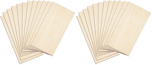 12 Sheets 8x4 Inch Unfinished Balsa Wood Sheets Thick for Crafts Hobby- 2mm Thick by Craftiff (Pack of 2) - size: 12 Sheets (Pack of 2)