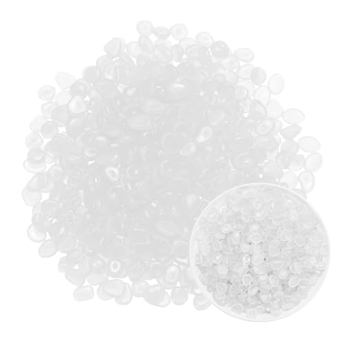 M METERXITY 1000-Pack Glow in The Dark Rocks, 0.43" Resin Outdoor Garden Decorations Luminous Pebbles Stones for Garden Plants/Aquarium/Backyard Path, Aquarium Gravel [White] - color: White