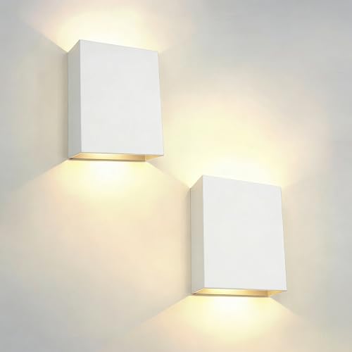 KICAAO LED Wall Sconces Set of Two, 12W Wall Light, White Warm Light 3000K - color: White 3000K