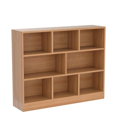 IOTXY Open Shelf Low Bookcase - Wooden 3-Tier Cube Bookshelf, Pear Yellow - color: Pear Yellow, size: 100CM Base