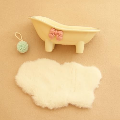 3 Pcs 1:12 Dollhouse Miniature Bathtub, Doll Bathroom Furniture Accessory - color: White