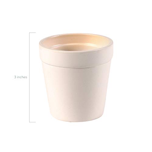 Fun Express Mini Flower Pots Ceramic, Unpainted White, 3 Inch, Set of 12