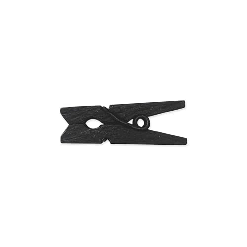 LWR CRAFTS Wooden Mini Clothespins 100 Per Pack 1" 2.5cm (Black) - color: Black