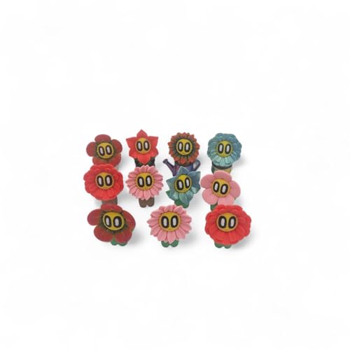 8-Pack Flower and Vase Pots – Unique Collectible Figurines – Includes 4 Vibrant Flowers with Matching Pots – Colorful Desk Display or Shelf Decor – Cute Miniature Plant Set