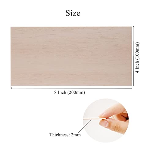 12 Pack Balsa Wood Sheets 1/12 x 4 x 8 Inch Unfinished Natural Wood - size: 8 x 4 x 1/12 inch