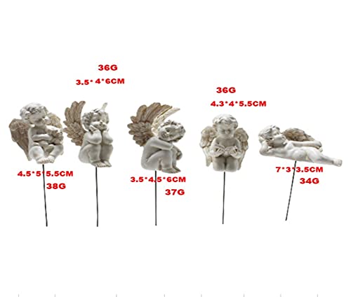 5pcs Miniature Angel Figurine for Outdoor Micro Landscape Lawn Décor