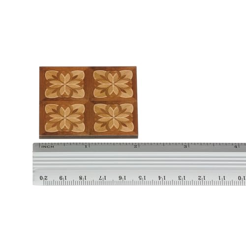 Miniature Dollhouse Flooring, Wood Look Parquet Floor Tiles for 1:12 and 1:6 Scale Dioramas and Roomboxes, REDUCIO! - color: Rich Cognac Brown
