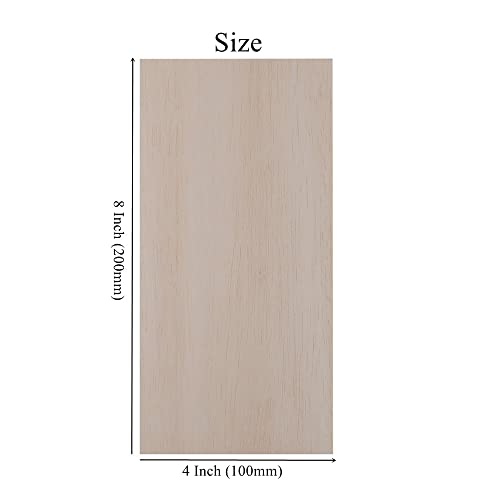 12 Pack Balsa Wood Sheets 1/8 x 4 x 8 Inch Unfinished Natural Wood - size: 8 x 4 x 1/8 inch
