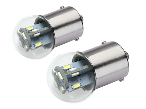 #81, #63, GM 142303 Miniature Bulb LED Replacement | 6.5-Volt | BA15S Base | Dimmable | Replaces Bulb Number: 81, 63, GM 142303 (2-Pack; Amber) - color: Amber, size: 2-Pack