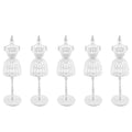 5pcs Doll Clothes Model Rack 220mm Hollow Art Model Frame Clothes Gown Display Mini Mannequin Model for Doll Toy Display - size: 220mm White