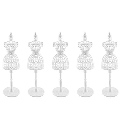 5pcs Doll Clothes Model Rack 220mm Hollow Art Model Frame Clothes Gown Display Mini Mannequin Model for Doll Toy Display - size: 220mm White