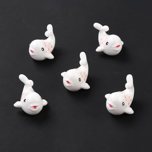 Stiesy 20 Pcs Miniature White Whale Resin Figures Cute 3D Marine Animal Decor for Micro Landscapes Dollhouse Accessories & Craft Dioramas - color: White Whale-20pcs