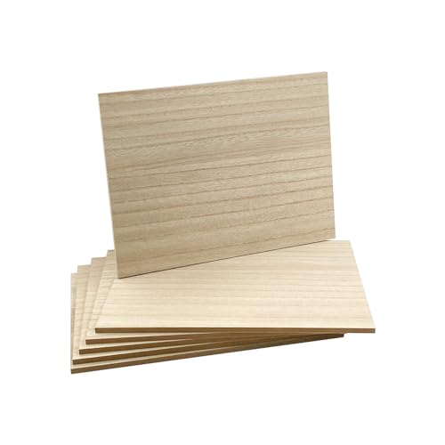 6 Pack MDF Wood Boards 9"x12"-1/4th inch Thick Wooden Planks, Double Sided Veneered MDF Sheet for Homemade DIY Crafts
