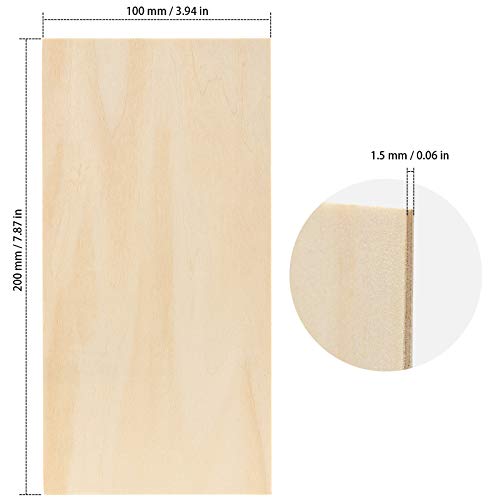 50 Pack 4 x 8 Basswood Sheets, Unfinished Plywood Boards, 1/16 Inch Thin Basswood Board for Crafts, Burning, Architectural Models, Drawing, DIY Models Crafts