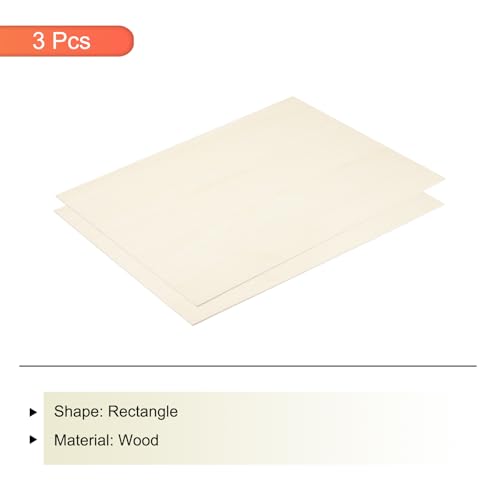 MECCANIXITY 3pcs Basswood Sheet 7.9x12x5/32 Inch Unfinished Wood Boards - size: 7.9 x 12 x 5/32 Inch