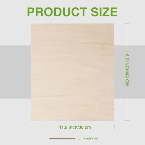 ROBOTIME 6-Pack Laser Wood Sheets 1/8" - 12 x 16 x 1/8 Inch - Basswood 2Pcs & Walnut 2Pcs & Birch 2Pcs - 3mm Plywood Sheets for Laser Cutting, Engraving & Wood Burning (Pyrography) - color: Basswood+Walnut+Birch, size: 1/8" x 12" x 16"-6 Pack