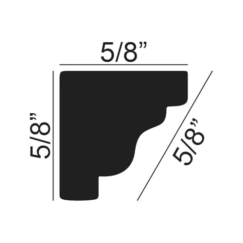 Outwater 10 Pack 48 Inch Crown Moulding (40 Feet in Total), 5/8" Face x 5/8" High x 5/8" Projection – Primed White High Density Polystyrene Decorative Trim for Walls & Ceilings - size: 5/8" x 5/8"