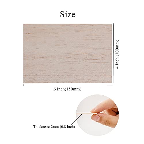 12 Pack Balsa Wood Sheets 1/12 x 4 x 6 Inch Unfinished Natural Wood - size: 6 x 4 x 1/12 inch