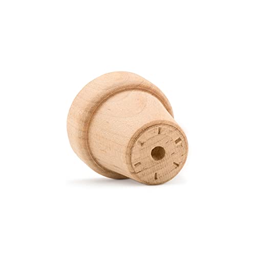 Woodpeckers Small Wooden Flower Pot 1-1/6 x 1-inch, Pack of 24 1 inch Mini Pots, 1 Flower Pots to Paint & Plant - size: 1 inch