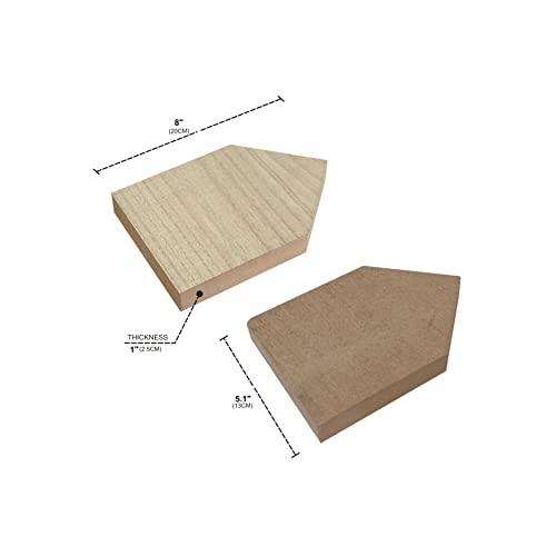 4 Pack 8 Inch Wooden House Shape Block Unfinished Wood Farmhouse Cutouts Tabletop for DIY Crafts Memorial Sign,1 Inch Thick MDF - size: 8 in
