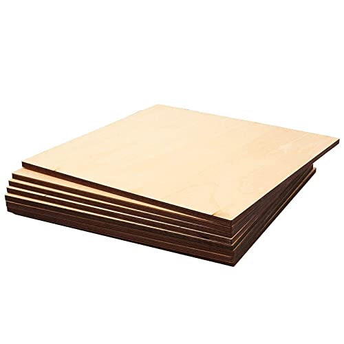 Bright Creations Thin 8x8 Wood Squares for DIY Crafts, Unfinished 1/4 Inch Basswood Plywood for Laser Cutting, Wood Burning - Pack of 8 Basswood Sheet - size: 1/4 inch
