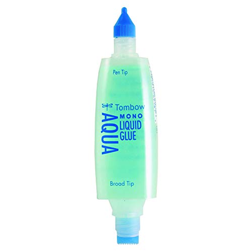 Tombow 52180 Mono Aqua Liquid Glue, 1.69 Ounce, Dual Tip Dispenser for Precise to Full Coverage Application that Dries Clear, (Pack of 2) - size: 1 Count (Pack of 2)