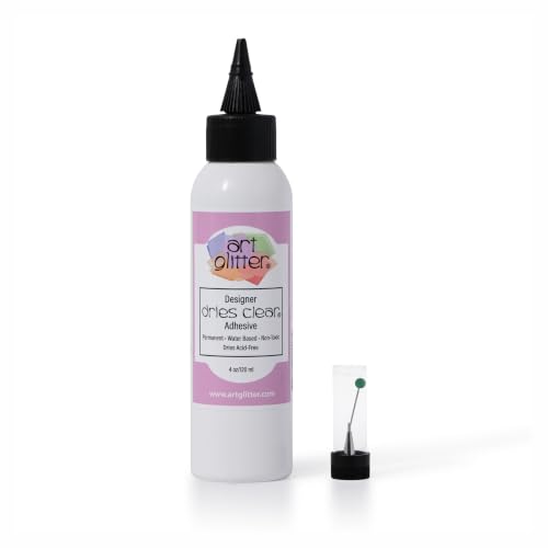 Art Institute Glitter Designer Dries Clear Glue, 4oz with Metal Tip & Pin