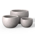 Kante Set of 3 CON Gray Concrete Bowl Planters 19.9" 15.7" 11.8" Dia - color: Light Gray, size: 19.9"D + 15.7"D + 11.8"D