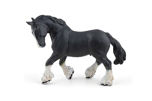 Papo - Black Shire Stallion Figure - 3 Years + - Horses Collection