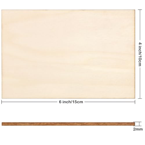 Blisstime 16PCS 4x6 Inch Wood Squares Unfinished Square Wood Pieces for Crafts,Painting, Writing, DIY Supplies, Engraving and Carving, Home Decorations (4x6 Inch 16Pcs) - size: 4x6 Inch 16Pcs