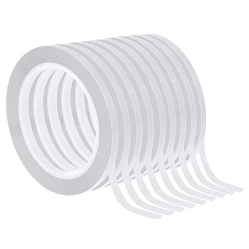 cridoz Double Sided Adhesive Tape, 9 Rolls Double-Side Craft Tape for Card Making, Scrapbooking, DIY Crafts and Office School Stationery Supplies (1/4 Inch, 25 Yards Per Rool) - size: 1/4 inch x 25 yards