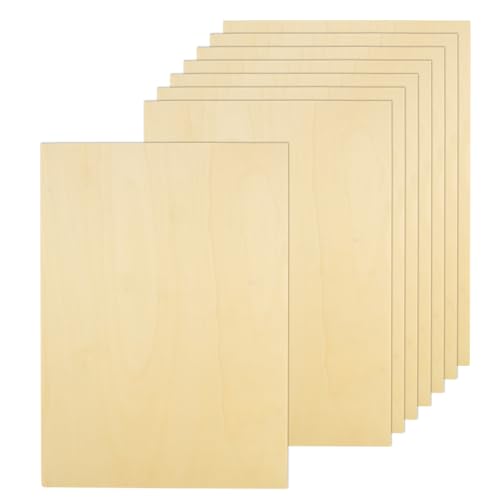 12Pcs 16 x 12 x 1/16 Inch Basswood Sheets, Unfinished Basswood Sheets, Plywood Sheet for Arts and Crafts, Painting, Pyrography, Wood Engraving, Wood Burning, Laser, Architectural Models