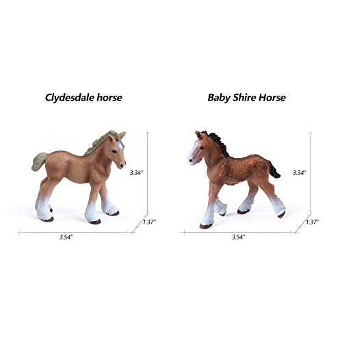 UANDME 8PCS Realistic Foal and Horse Figurines, Plastic Pony Toys for Girls and Boys, Horse Club Cake Topper and Party Decoration - style: 8PCS Foal Set
