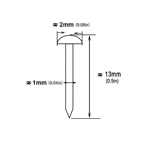 Tiny Wooden Nails for DIY Craft Projects, Antique Drawer Repairing, Mini Boxes Decorative Accessories[Set of 200pcs] (0.5inch/13mm, Silver) - color: Silver, style: 13mm