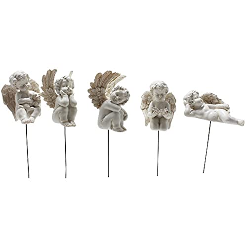 5pcs Miniature Angel Figurine for Outdoor Micro Landscape Lawn Décor