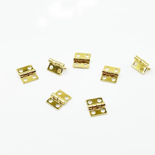 20PCS RC Car Mini Door Folding Hinge with Screws for RC Car Truck DIY Model Toy Hinge Parts (Gold) - color: Gold