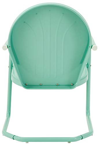 Crosley Furniture Griffith Retro Metal 3-Piece Chair & Side Table Set - color: Aqua