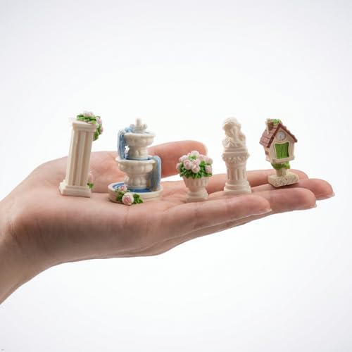 Kai Dream 20-Piece Miniature European Garden Figurine Set for Dollhouse