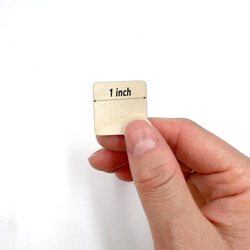 300 Pcs 1 Inch Unfinished Wood Pieces Blank Wood Squares Round Corner for Painting Writing Carving Letter Scrabble DIY (Square 1 x 1 x 0.12 inches) - color: Square 1 x 1 x 0.12 inches