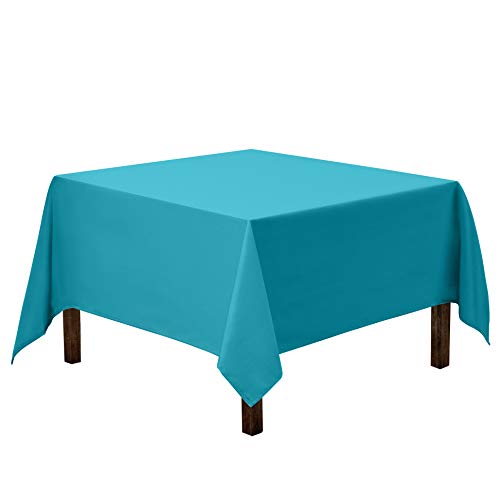 Gee Di Moda Square Tablecloth - 52 x 52 Inch Caribbean Table Cloth for Small Square or Round Tables - Heavy Duty Washable Fabric - for Buffet Table, Holiday Party, Dinner, Wedding & Baby Shower - color: Caribbean, size: 52" x 52" (Square)