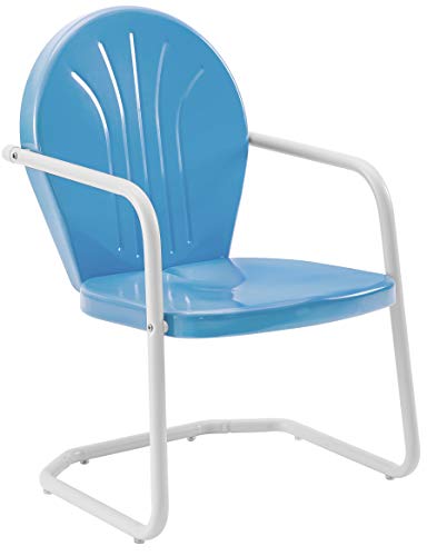 Crosley Furniture Griffith Retro Metal 3-Piece Chair & Side Table Set - color: Sky Blue
